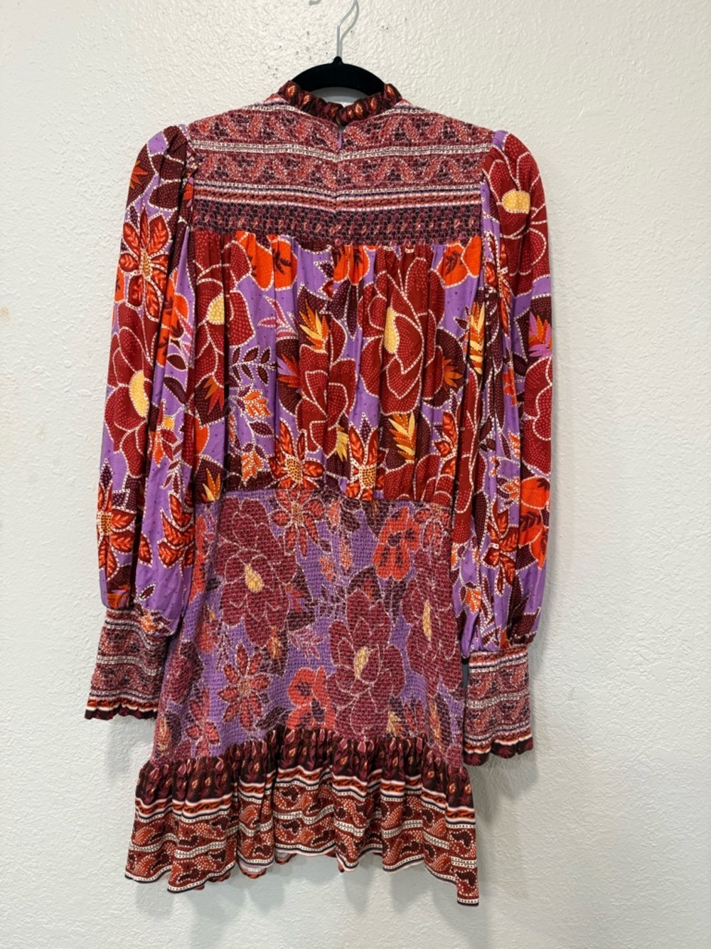 Farm Rio Sweet Floral Long Sleeve Minidress in t Sweet Floral Lilac medium - Picture 5 of 13